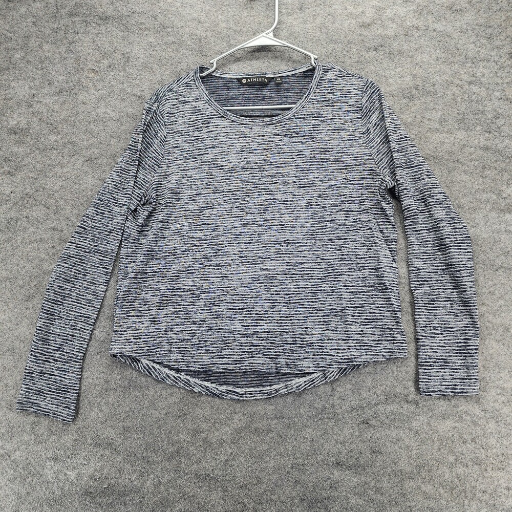 Athleta Shirt Womens XS Long Sleeve Blue Striped